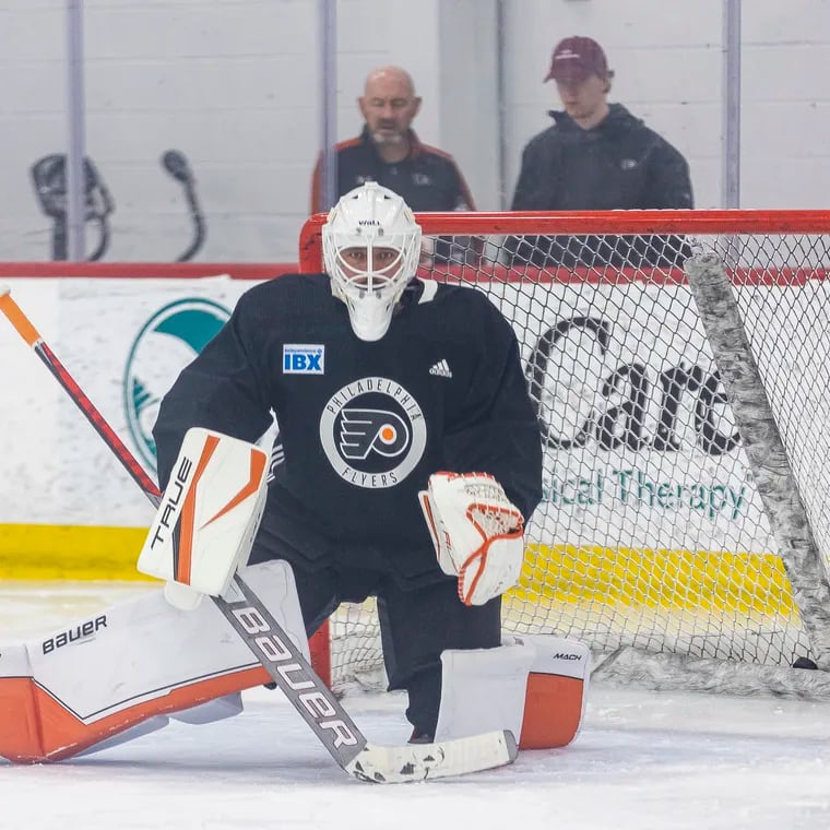 Ivan Fedotov practiced with the Flyers for the first time on Friday and is expected to be the team's backup goalie.