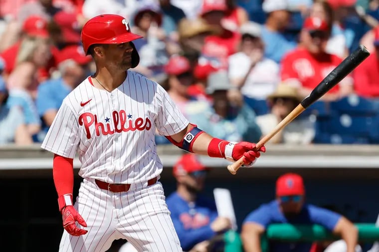 Despite Brandon Marsh's solid opening day, utility man Whit Merrifield will see action when the Phillies take on the Braves in the second game of the series on Saturday.