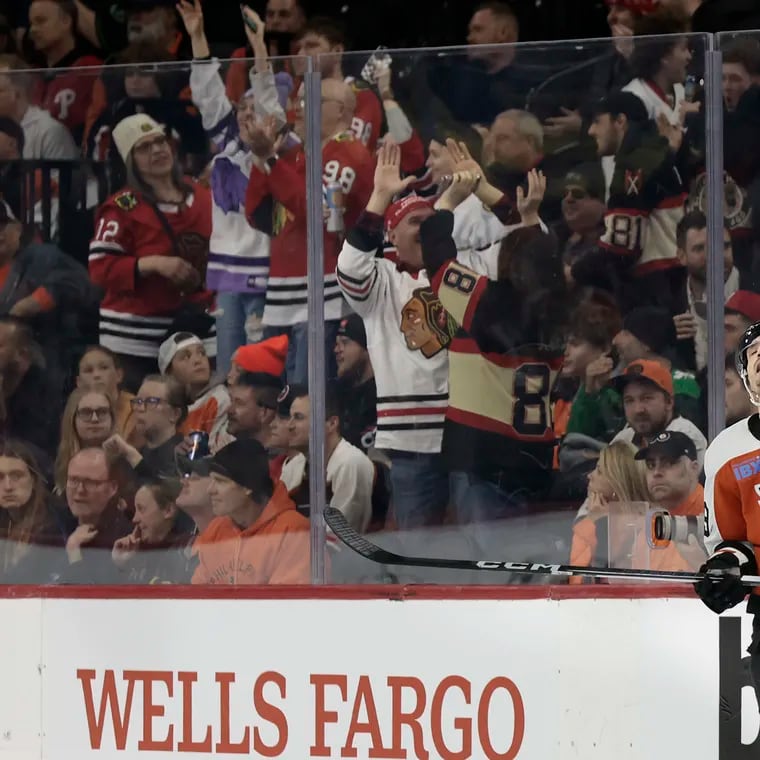 Garnet Hathaway reacts after Chicago scored its second goal of the game on March 30.